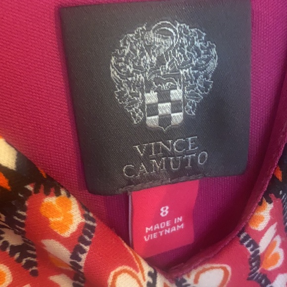 Vince Camuto Pink V-neck Fit Flare Cocktail Dress - Picture 4 of 6